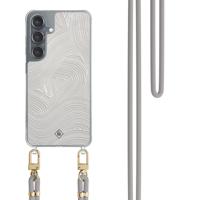 Samsung Galaxy S25 hoesje met grijs koord - Abstract waves - thumbnail