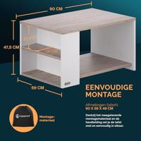 Salontafel Santa Cruz Wit Eik 90x60x50cm - thumbnail