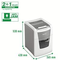 Leitz IQ Autofeed Small Office 100 P4 Papierversnipperaar 100 vellen Cross cut 4 x 30 mm P-4 34 l Ook geschikt voor Paperclips, Nietjes, Creditcards - thumbnail