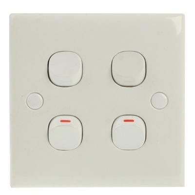 Elektrische wandschakelaar (grootte: 86 x 86mm) Elektrische wandschakelaar (grootte: 86 x 86mm)