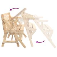 Picknicktafel met banken 2-in-1 ombouwbaar massief vurenhout - thumbnail