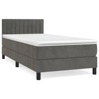 Boxspring met matras fluweel donkergrijs 100x200 cm - thumbnail