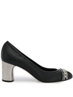 Casadei chain link pumps - Black - thumbnail