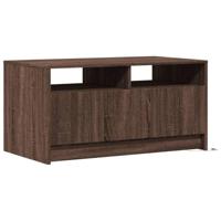 Salontafel met LED-verlichting bewerkt hout bruin eikenkleur - thumbnail