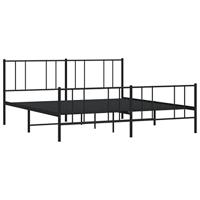 Bedframe met hoofd- en voeteneinde metaal zwart 180x200 cm - thumbnail
