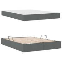 Opbergbed met matras Donkergrijs 140 x 190 cm Polyester - thumbnail