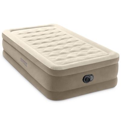 Intex 64426nd ultra plush twin luchtbed + ingebouwde pomp 191x99x46 cm beige