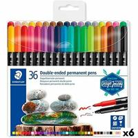 Viltstift Staedtler Design Journey permanent dubbele punt 36 kleuren | 6 stuks - thumbnail