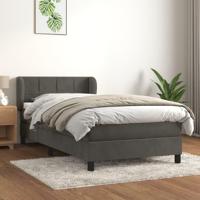 Boxspring met matras fluweel donkergrijs 80x200 cm - thumbnail