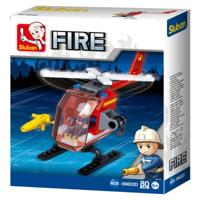 Sluban Fire Brigade Helicopter bouwstenen set - thumbnail