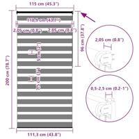 Zebra rolgordijn 115x200 cm stofbreedte 110,9 cm zwart - thumbnail