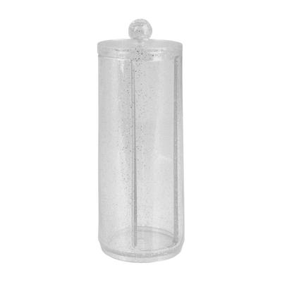 Glitter wattenschijfjes houder - ⌀7x20 cm