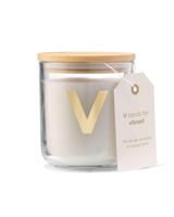 HEMA Kaars in glas Ø8x10cm letter V - thumbnail