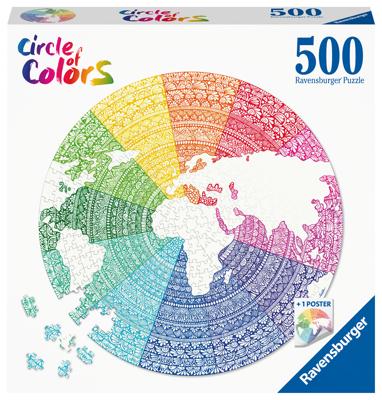 Ravensburger round puzzle circle of colors mandala - legpuzzel - 500 stukjes