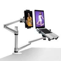 OA-9X Aluminum Alloy Height Adjustable Universal Rotation Double Arm Holder Notebook Tablet Combination Stand - thumbnail