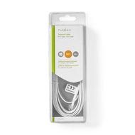Telecomkabel | RJ11 (6P4C) Female - RJ11 (6P4C) Female | Plat | 5,00 m | Wit