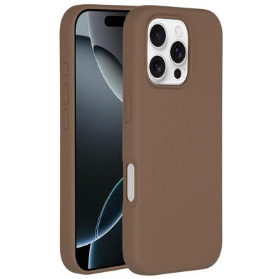 Accezz Liquid Silicone Backcover met MagSafe iPhone 16 Pro Max Telefoonhoesje Bruin