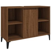 Wastafelkast 80x33x60 cm bewerkt hout bruin eikenkleur - thumbnail