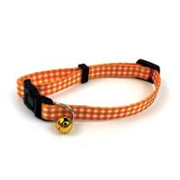 Happy Pet tabby patch halsband kat ruit oranje - thumbnail