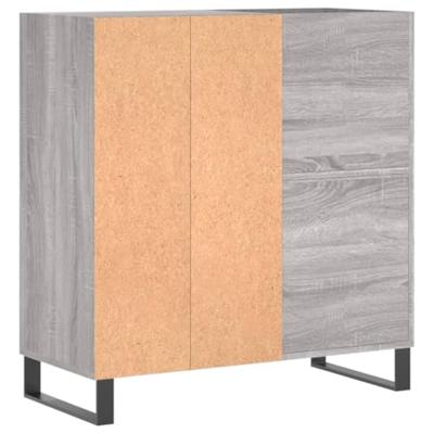 Platenkast 84,5x38x89 cm bewerkt hout grijs sonoma eikenkleurig Platenkast 84,5x38x89 cm bewerkt hout grijs sonoma eikenkleurig