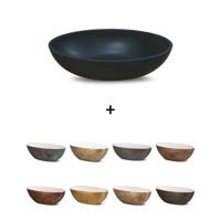 Waskom Luca Sanitair Bagno Metallo 48x32x12 cm Solid Surface Mat Antraciet (Kleurafwerking Naar Keuze) - thumbnail