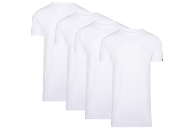 4-pack Cappuccino Witte T-Shirt ronde hals - Extra Lange T-shirts 4-pack Cappuccino Witte T-Shirt ronde hals - Extra Lange T-shirts
