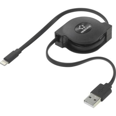 Renkforce RF-4352330 USB-kabel USB 2.0 USB-A stekker, Apple Lightning stekker 0.80 m Zwart Renkforce RF-4352330 USB-kabel USB 2.0 USB-A stekker, Apple Lightning stekker 0.80 m Zwart