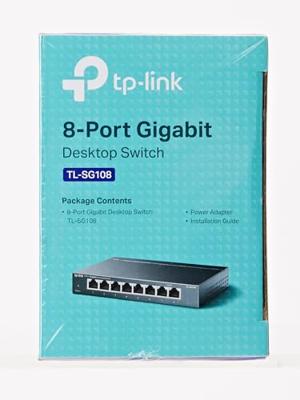 TP-Link TL-SG108 8-Port 10/100/1000Mbps Desktop Switch Switch Zwart - thumbnail