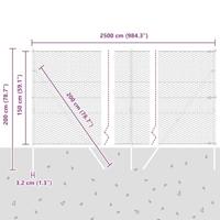 VidaXL Afrasteringspaal zilver 25 x 1,5 m (36 mm gaas) staal - thumbnail