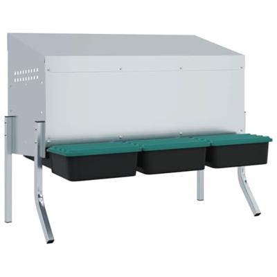 Kippennestkast 3 compartimenten met poten gegalvaniseerd staal Kippennestkast 3 compartimenten met poten gegalvaniseerd staal