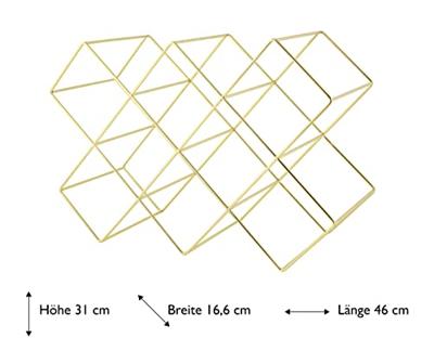 ECHTWERK Keukenaccessoires (Wijnrek voor 8 flessen, Goud)