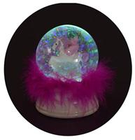 Dream Horse Sneeuwbol Eenhoorn met Licht en Veren - thumbnail