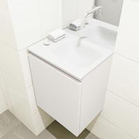 MONDIAZ OLAN 40cm toiletmeubel linen. LEX wastafel talc rechts geen kraangat - thumbnail