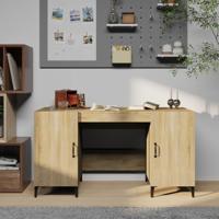 Bureau 140x50x75 cm bewerkt hout sonoma eikenkleurig - thumbnail