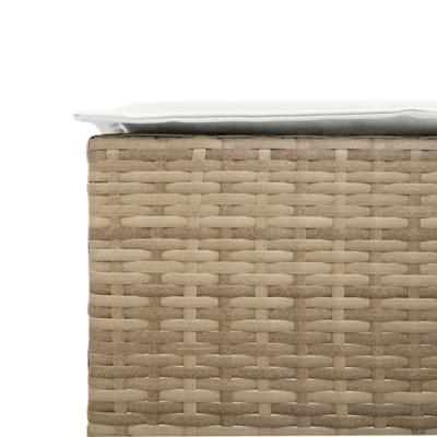 Tuinbarkrukken 2 st met kussens poly rattan beige - thumbnail