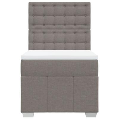 Boxspring met matras stof taupe 90x190 cm