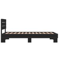 Bedframe bewerkt hout metaal zwart 200x200 cm - thumbnail