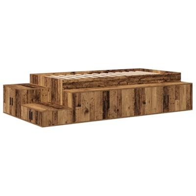 Opbergbedframe Oud hout 244 x 127 x 53.5 cm Bewerkt hout