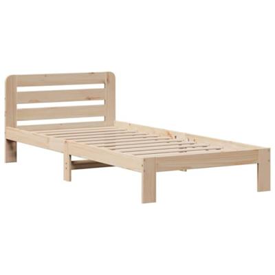 Bed met boekenkast zonder matras massief grenenhout 90x190 cm