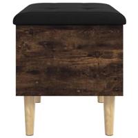 Opbergbankje 62x42x46 cm bewerkt hout gerookt eikenkleurig - thumbnail