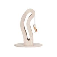 Krabpaal voor katten - CATIT - Pixi kattenstaart - Met stoffen bal en veer - Natuurlijke eikenlook - thumbnail