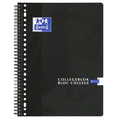 Collegeblok Oxford School A4+ lijn 23-gaats 160 pagina's 80gr zwart | 5 stuks Collegeblok Oxford School A4+ lijn 23-gaats 160 pagina's 80gr zwart | 5 stuks