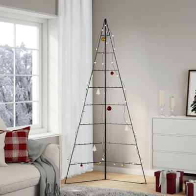 Kerstdecoratie kerstboom 210 cm metaal zwart Kerstdecoratie kerstboom 210 cm metaal zwart
