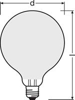 OSRAM HOMELIGHTING 4058075808713 LED-lamp Energielabel E (A - G) E27 Globe 6.5 W = 60 W Warmwit (Ø x l) 95 mm x 138 mm Filament / Retro-LED 1 stuk(s) - thumbnail