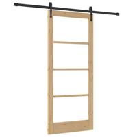 Schuifdeur met Hardware Set 86x198,5 cm Massief Vurenhout - thumbnail