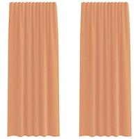 VidaXL Voile gordijnen met roedezakken 2 st terracotta - thumbnail