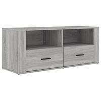Tv-meubel 100x35x40 cm bewerkt hout grijs sonoma eikenkleurig - thumbnail