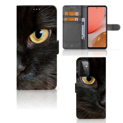 Samsung Galaxy A72 | Telefoonhoesje | Met pasjeshouder | Zwarte Kat Samsung Galaxy A72 | Telefoonhoesje | Met pasjeshouder | Zwarte Kat
