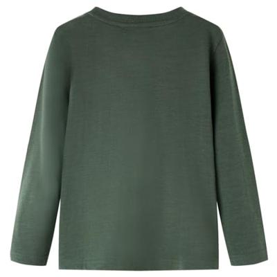 Kindershirt met lange mouwen racewagenprint 128 donkergroen - thumbnail