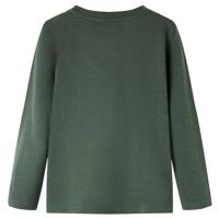 Kindershirt met lange mouwen racewagenprint 92 donkergroen - thumbnail